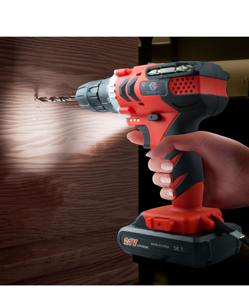 TRAPANO AVVITATORE DOPPIA BATTERIA A LED 21V SENZA FILI COM VALIGETTA E ACCESSORI