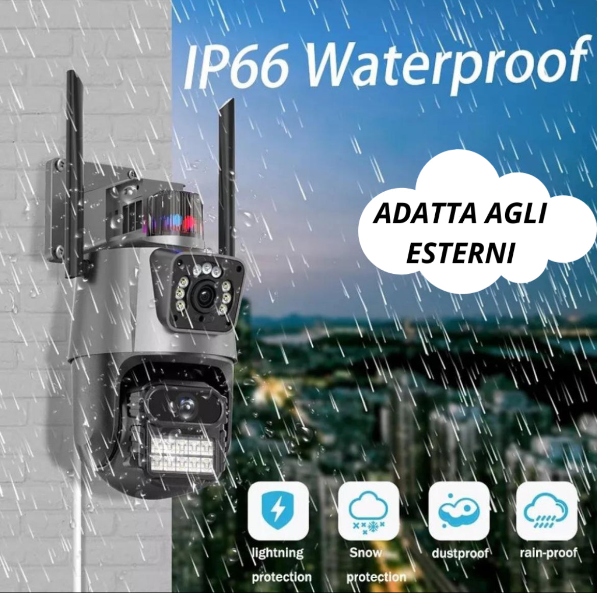 Telecamera PTZ 6MP 4K WiFi Doppio Obiettivo Audio Allarme IP66 Infrarossi