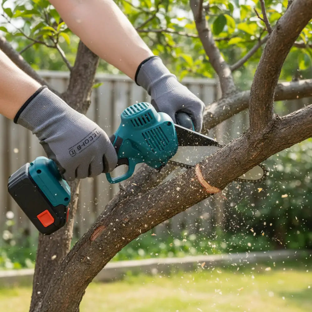 Kit 3in1 Forbici Potatura Elettrica Batteria 48V Asta Telescopica Motosega da 6"