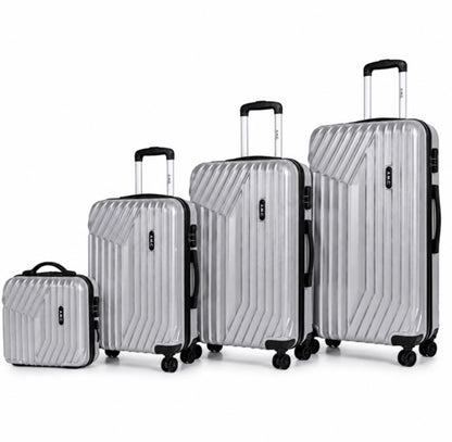 Set 4 Valigie da Viaggio Rigide + Beauty Case Trolley 4 Ruote 360 con Chiusura