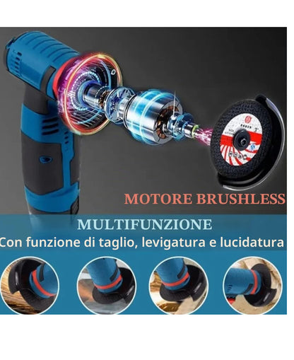 MINI FLEX SMERIGLIATRICE DOPPIA BATTERIA A LITIO 12V DISCO 76 MM FLEX, MOTORE BRUSLESS