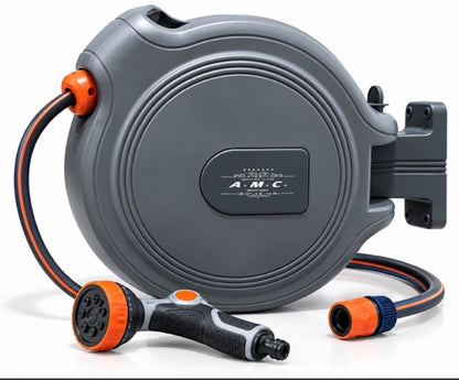 Avvolgitubo Automatico da Parete 15MT Tubo in PVC Staffa a Muro rotabile a 180