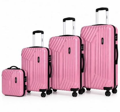 Set 4 Valigie da Viaggio Rigide + Beauty Case Trolley 4 Ruote 360 con Chiusura