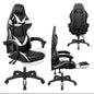 Sedia da Gaming Reclinabile, Poltrona Ufficio girevole, con rotelle ergonomica nero e bianco