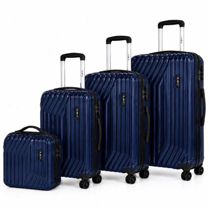 Set 4 Valigie da Viaggio Rigide + Beauty Case Trolley 4 Ruote 360 con Chiusura