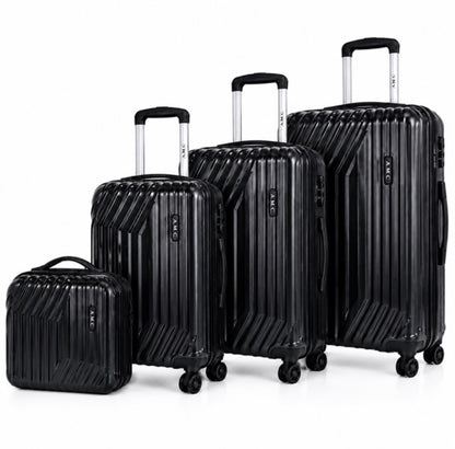 Set 4 Valigie da Viaggio Rigide + Beauty Case Trolley 4 Ruote 360 con Chiusura
