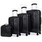 Set 4 Valigie da Viaggio Rigide + Beauty Case Trolley 4 Ruote 360 con Chiusura