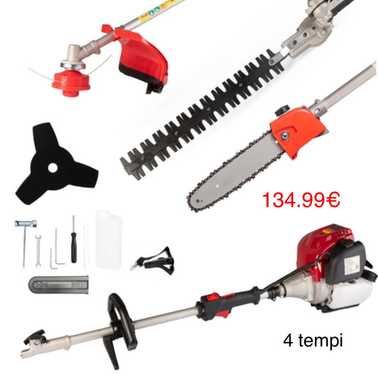 Decespugliatore a scoppio 4 in 1 tagliasiepi troncarami motosega 4 Tempi benzina