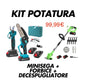 KIT 3 IN 1 DECESPUGLIATORE + MOTOSEGA + FORBICI + 4 BATTERIE 48VF
