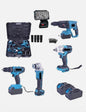 KIT 4 IN1 TASSELLATORE+TRAPANO IMPULSI +TRAPANO AVVITATORE SMERIGLIATRICE +FARO LED
