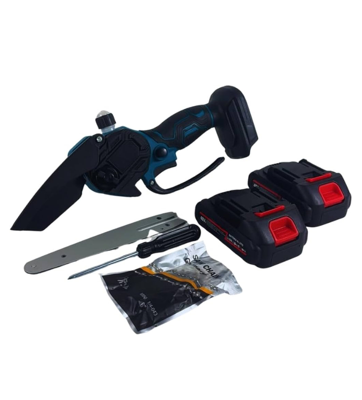 Mini Sega Elettrica a Batteria, Motosega 8 Pollici 400W con 2 Batterie 48v, Valigetta Portatile, Potatura con Olio Automatico Taglio del Legno Rami Giardino