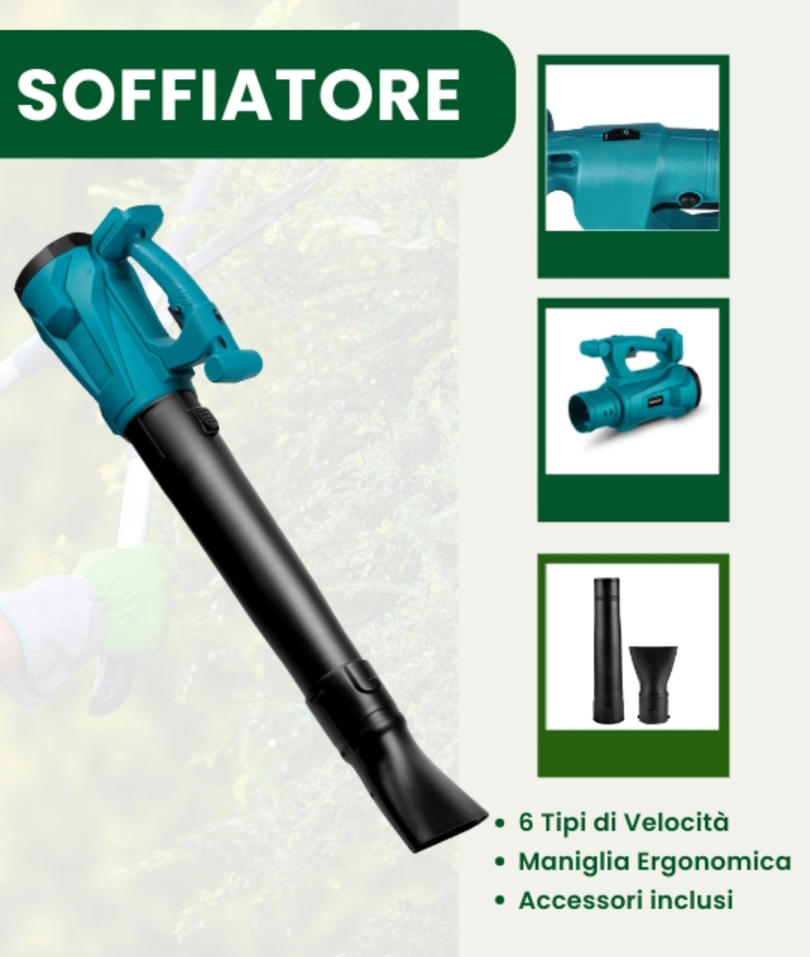 KIT DECESPUGLIATORE A BATTERIA+SOFFIATORE A BATTERIA