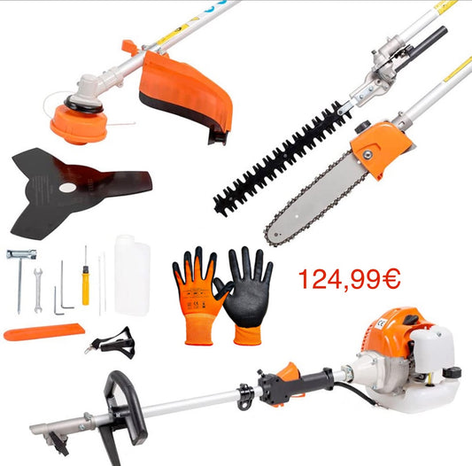 Decespugliatore a scoppio 4 in 1 tagliasiepi troncarami e motosega 52cc 2 tempi