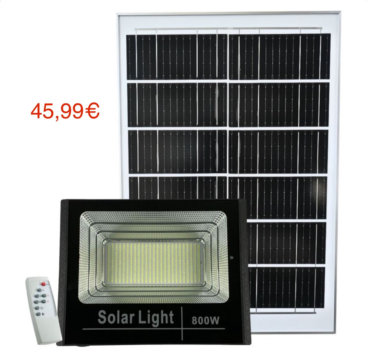 Faro Led 800w Pannello Solare Luci Solari Giardino Faretto Crepuscolare Esterno