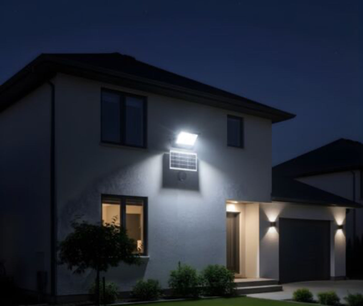 Faro Led 800w Pannello Solare Luci Solari Giardino Faretto Crepuscolare Esterno