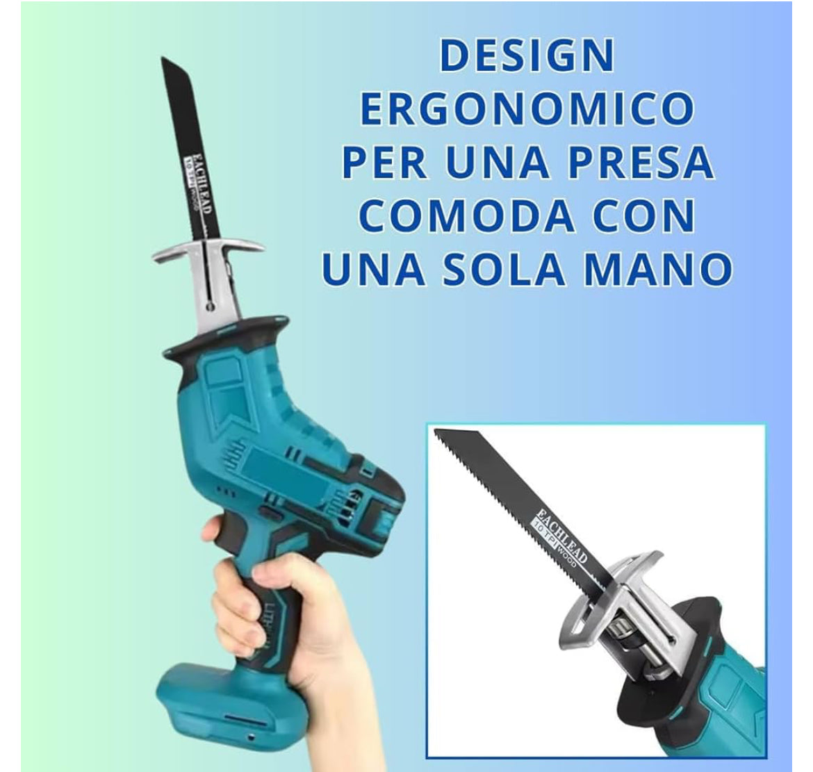 Sega Elettrica per Carne e Ossa Senza Fili, Kit Seghetto Manuale Potente con Luce LED e Scatola di Ricarica, Motore Brushless per Taglio Carni Fresche/Congelate e Ossa di Manzo/Maiale (48V)