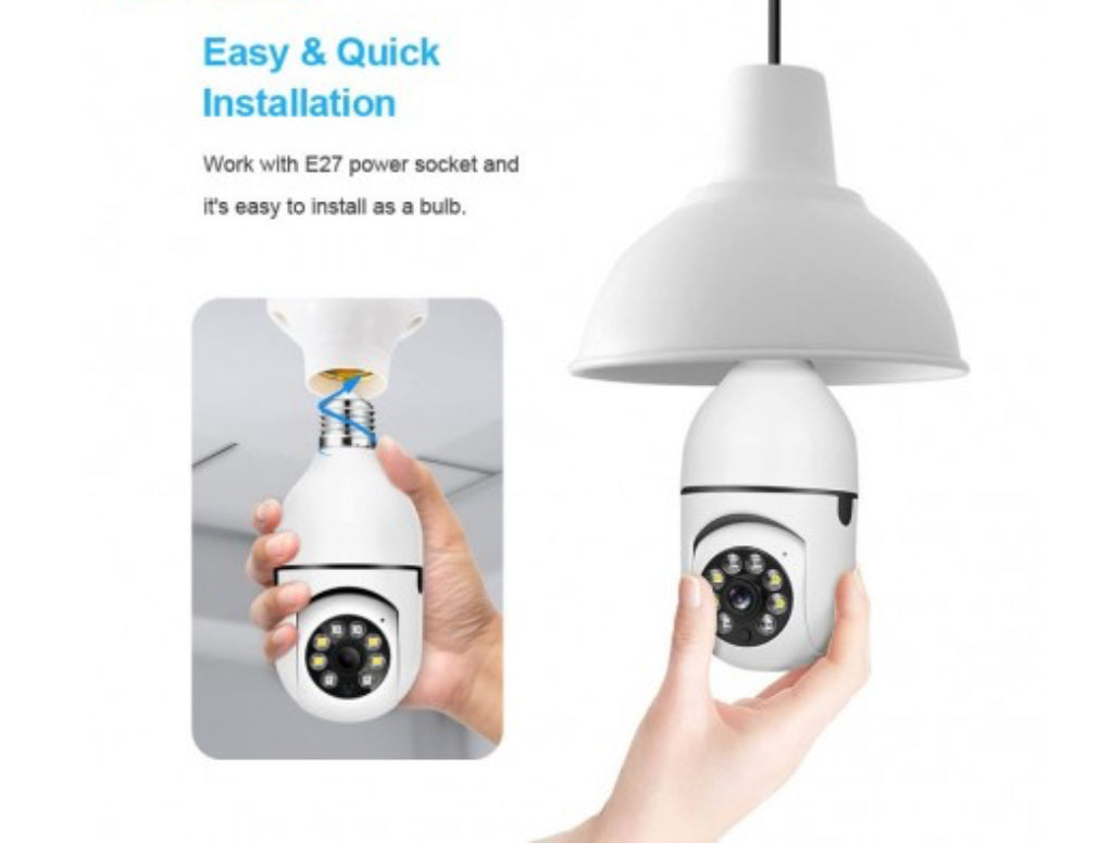 Telecamera Bulbo WiFi 360° 1080p Lampadina Visione Notturna Colori App