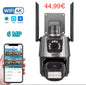 Telecamera PTZ 6MP 4K WiFi Doppio Obiettivo Audio Allarme IP66 Infrarossi