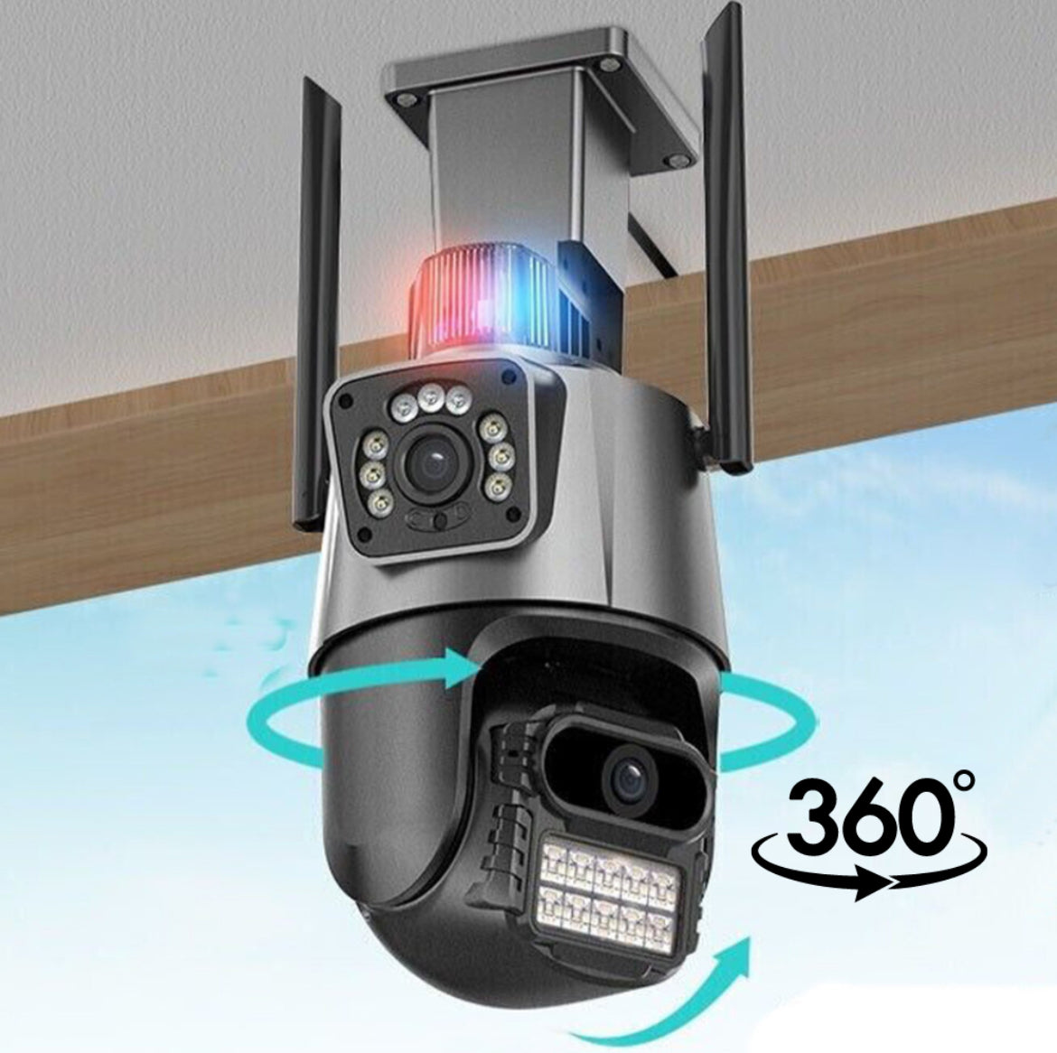 Telecamera PTZ 6MP 4K WiFi Doppio Obiettivo Audio Allarme IP66 Infrarossi