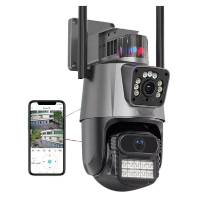 Telecamera PTZ 6MP 4K WiFi Doppio Obiettivo Audio Allarme IP66 Infrarossi
