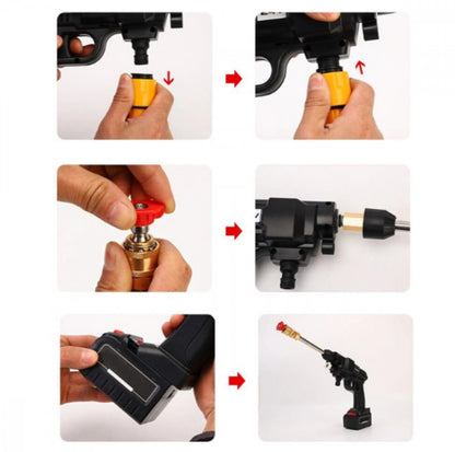Pistola Idropulitrice 48V Doppia Batteria Getto Regolabile Accessori Pulizia