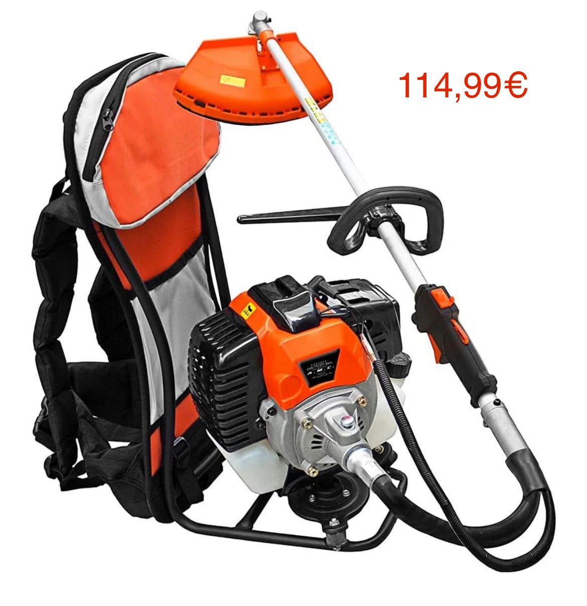 AMC Decespugliatore a Zaino Con Motore a Scoppio Multifunzione 2 in 1 52cc 2 Tempi