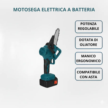 Kit 3in1 Forbici Potatura Elettrica Batteria 48V Asta Telescopica Motosega da 6"