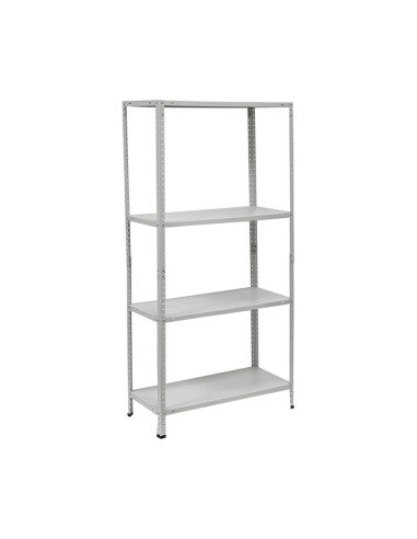 Scaffale 4 Ripiani Metallo BIANCO Mensole in MDF Modulare 145x75x30 Portata 160K