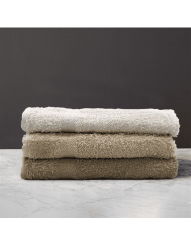 Set Asciugamani da Bagno 3 Viso + Ospite Tinta Unita Vari Colori 100% Cotone